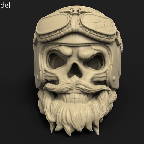 skull biker helmet vol1 ring jewelry ornament stylized skeleton silver 3D print model - Mito3D