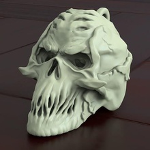 cráneo del motorista colgante vol4 la joyería de lujo el esqueleto oro plata ornamento anillo moda 3d print model - Mito3D