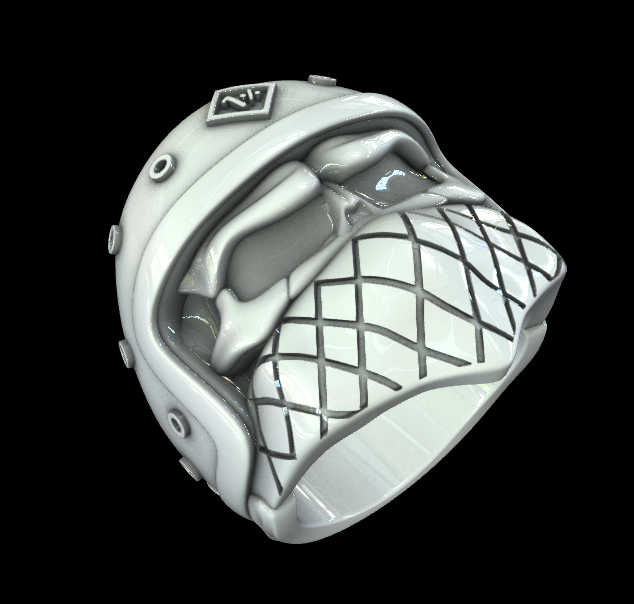 crâne motard bague 3D print model - Mito3D