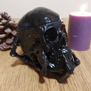 crânio caixa doces gótico Bruxas Shakespeare doce enfeite arte 3d print model - Mito3D