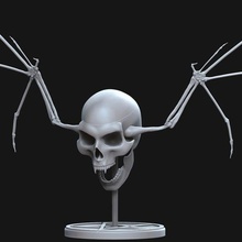 Schädel Knochen Flügel Halloween Terror Vampir Dämon Monster 3d print model - Mito3D