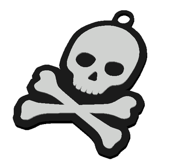 skull bones key chain keychain death 3d print model - Mito3D