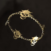skull bracelet jewelry men ghostbracelet jewerly sinistry dead 3d print model - Mito3D