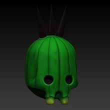 skull cactilium art ff final fantasy plant 3d print model - Mito3D