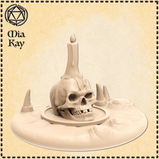 cranio candele draghi dungeon fantasia gioco giochi Halloween mini rpg terreno miniatura tavolo dnd spargere 3d print model - Mito3D