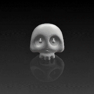 skull cartoonic head dark theme skeleton grim high poly bone horror 3d print model - Mito3D