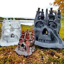 cranio città art di halloween la decorazione scultura in miniatura grotta architettura obelisco necropoli tempio 3d print model - Mito3D