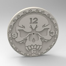 skull clock art people face 3d-printing printable relief free chain stl model cnc 3d print model - Mito3D