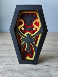 skull coffin box halloween coffin box shadow box skull  3d print model - Mito3D