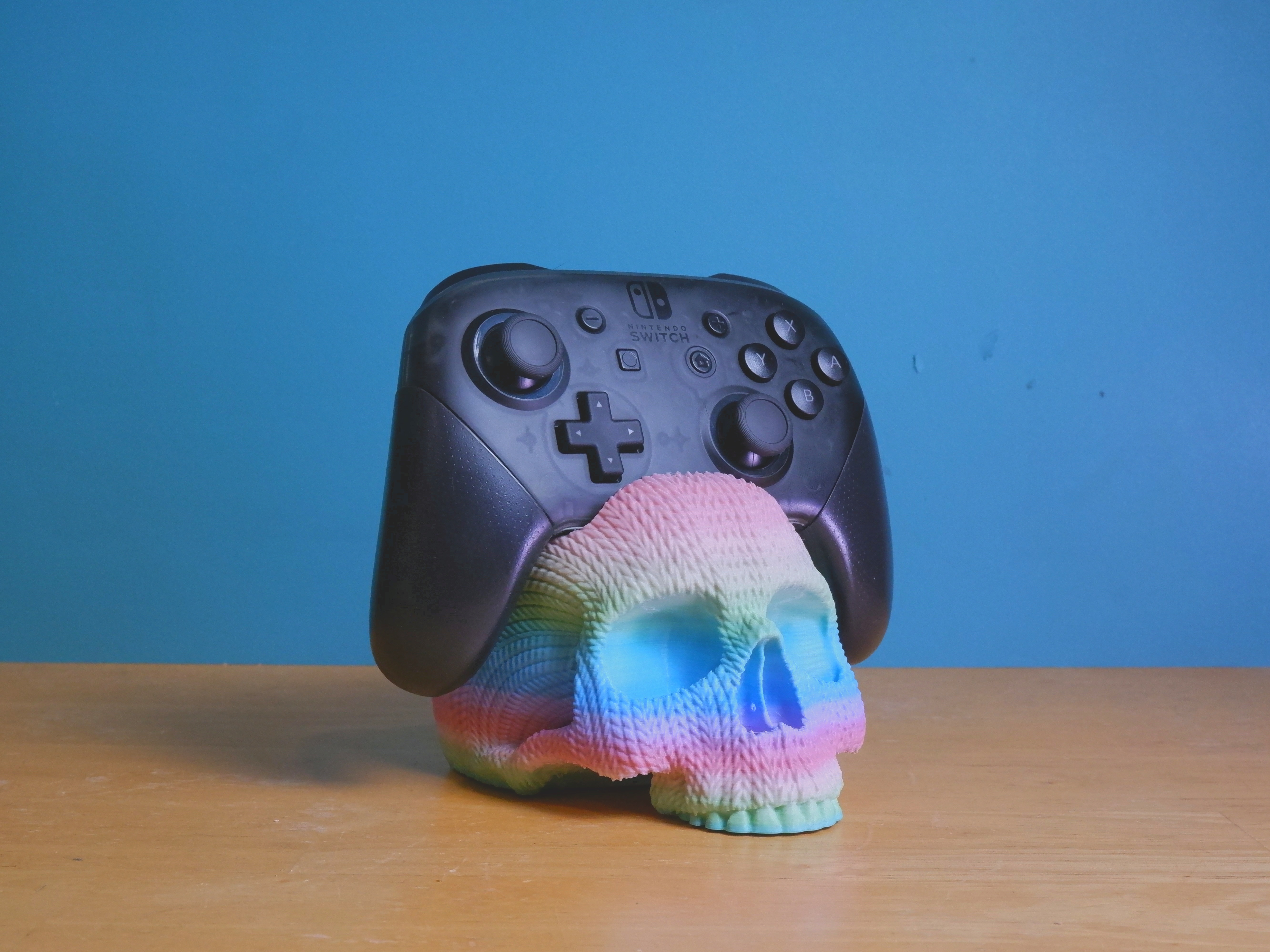 cranio controller titolare supporto interruttore pro lavorato maglia modello gadget nintendo 2 telecomando gioco struttura giochi impostare ufficio regalo mascella scheletro 3D print model - Mito3D