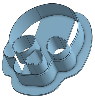 skull cookie cutter halloween bone 3d print model - Mito3D