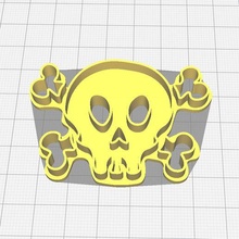 skull cookie cutter halloween bones 3d print model - Mito3D