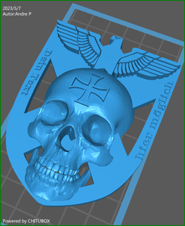skull crest german coat arms iron cross 3d print model - Mito3D