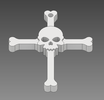 cráneo cruzar llavero llave anillos 3d print model - Mito3D
