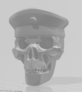 crânio ossos cruzados alemão armado forças prato boné marinheiro tripulante Federal marinha comida equipe membros 3d print model - Mito3D