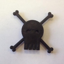 bandera pirata del cráneo art castilleja la educación las monedas de insignias 3d print model - Mito3D