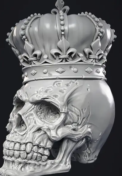 crâne couronne calavera accueil maison stl obj adorno 3d print model - Mito3D