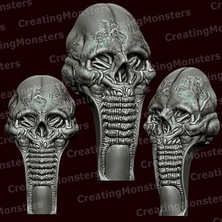crânio decorar wallstl decoração wallgiger Sombrio gótico Horror terror 3d print model - Mito3D