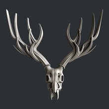 skull deer art 3dmodels printer bones magic artcam aspire vcarve 3d print model - Mito3D