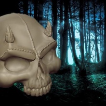 crânio demônio a casa decoração dia das bruxas 3d print model - Mito3D