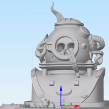kafatası dalgıç sanat scuba heykel 3d print model - Mito3D