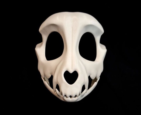 kafatası köpek maske 3d model moda kürk kürklü maskeli kostüm polis maskesi 3d print model - Mito3D