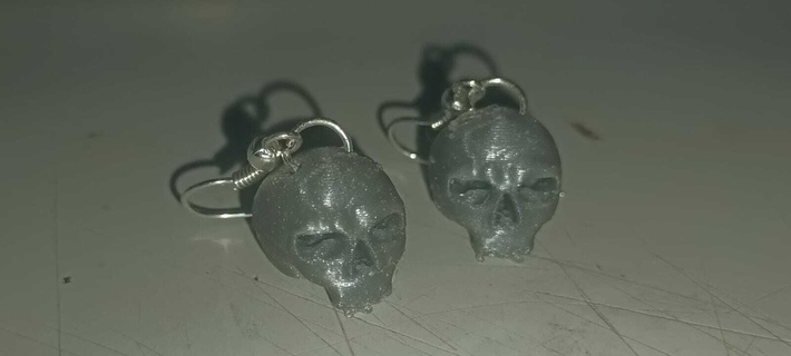 cranio orecchini collana 3dprinting Halloween scolpito arte giocattolo mini gioielleria 3d print model - Mito3D