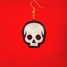 skull earrings cranium earring fashion 3d print model - Mito3D