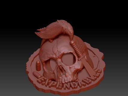 skull expendables crow raven stallone statham jet li lungren bruce willis arnold schwarzenegger snipes sewing van lady mel gibson chuck norris harrisson ford film movie action deco 3d print model - Mito3D
