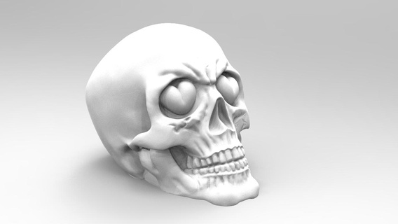crâne yeux cœur ornement table 3d print model - Mito3D