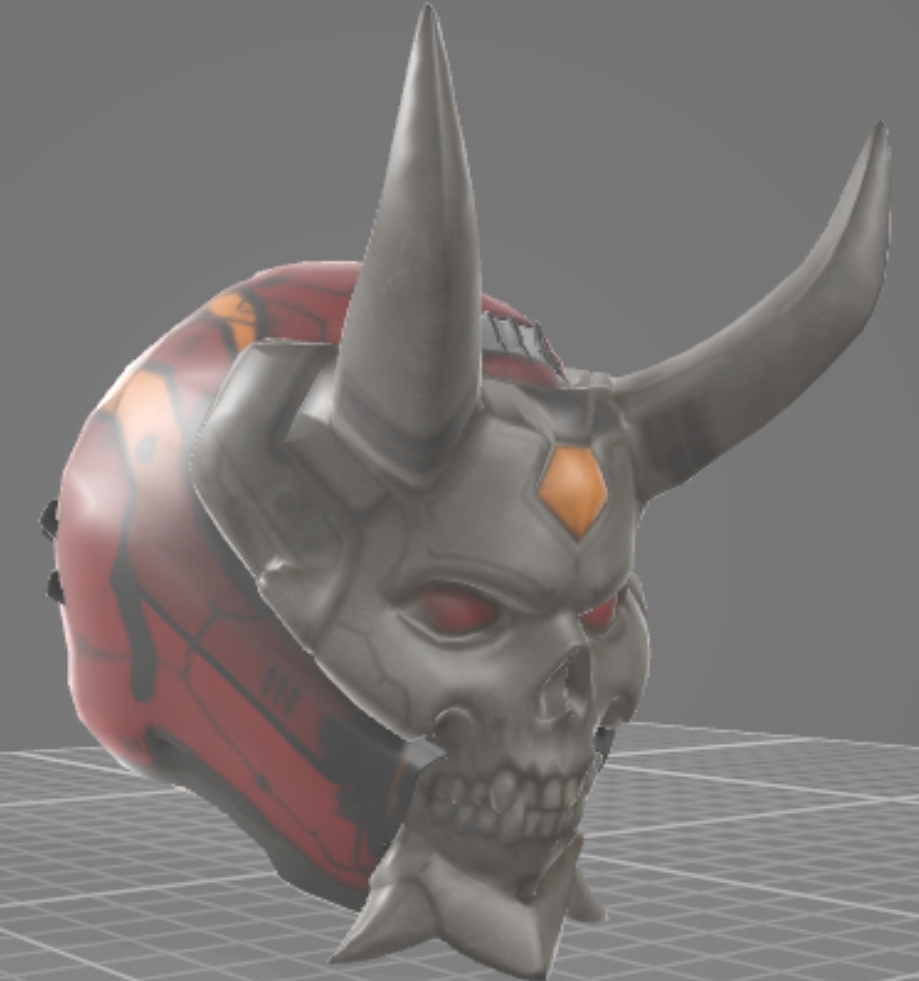 skull face helmet doom video games 3D print model - Mito3D