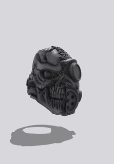 skull gas ring jewelry 3d print model - Mito3D