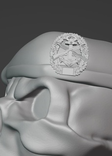crâne allemand armé forces béret marine fusible msich fédéral Marin sûr barrette 3d print model - Mito3D