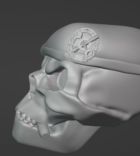 cranio Tedesco armato forze berretto riparatore inst federale esercito soldato Manutenzione instrp vigore riparazione barett 3d print model - Mito3D