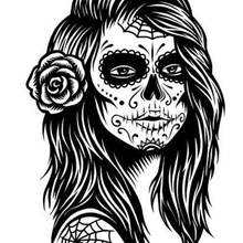 skull girl lithophane art 3d print model - Mito3D