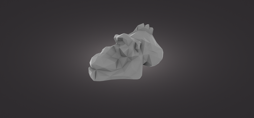 crâne gorille poly girafe animal décor 3d print model - Mito3D