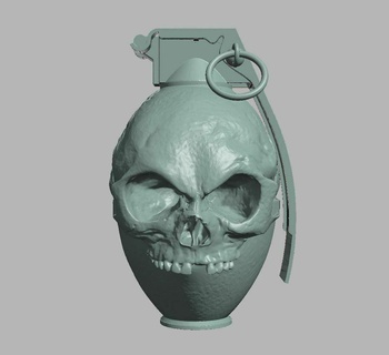 skull grenade 3d print model - Mito3D