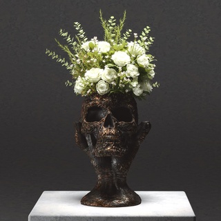 skull hand flowerpot plants pot planters death gothic 3d print model - Mito3D