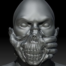 cranio mano maschere maschera Morte viso orrore tatuaggio 3d print model - Mito3D