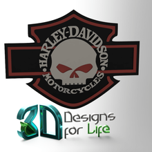 cranio Harley arte cartello davidson logo 3d print model - Mito3D