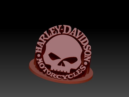 cráneo Harley Davidson logo motociclista motocicleta edbo 3d print model - Mito3D