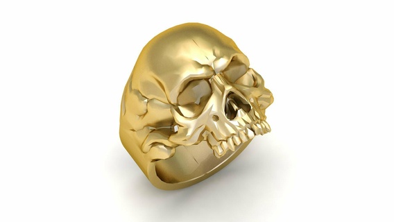 cráneo cabeza anillo 3d imprimible modelo 3d print model - Mito3D
