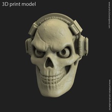 crânio de fone ouvido vol3 ring jewelry rings clothing accessories fashion silver guy goon gangster band rock rockstar lover song musician musical skeleton human biker organic 3d print model - Mito3D
