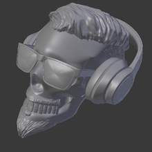 skull headphones rock music descktop 3d print model - Mito3D