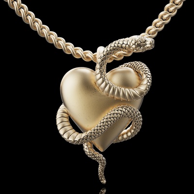 skull heart pendant silver gold jewelry printable 3d model trend fashion design zbrush tiger 3d print model - Mito3D