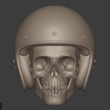 skull helmet art skull helmet 3d print model - Mito3D