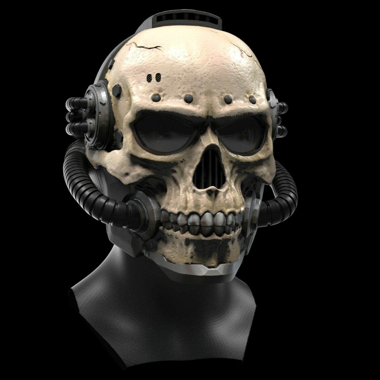 skull helmet Art mask cosplay 3D print model - Mito3D
