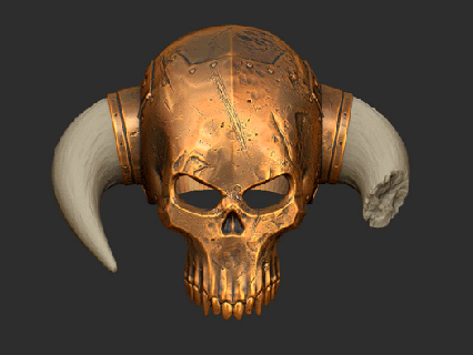 skull helmet wearable cosplay dead horns viking death's-head 3d print model - Mito3D