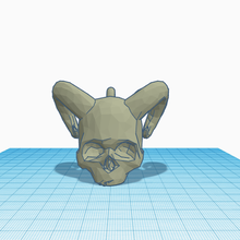 cranio corna squillare chiave arte osso demoniaco zucca poli 3d print model - Mito3D