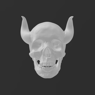 crâne cornes art squelette effrayant Halloween hanté fossile taureau RAM mur 3d print model - Mito3D
